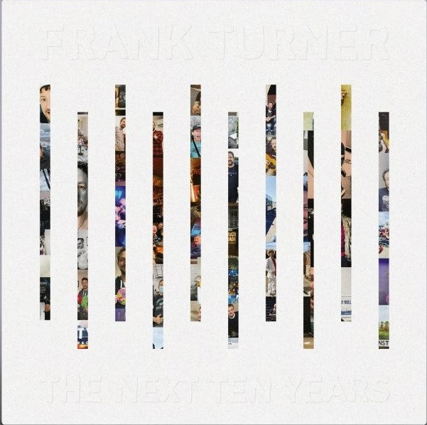 Frank Turner album cover: white with vertical strips revealing photos.
