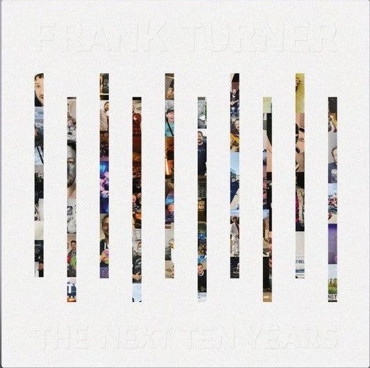 Frank Turner album cover: white with vertical strips revealing photos.