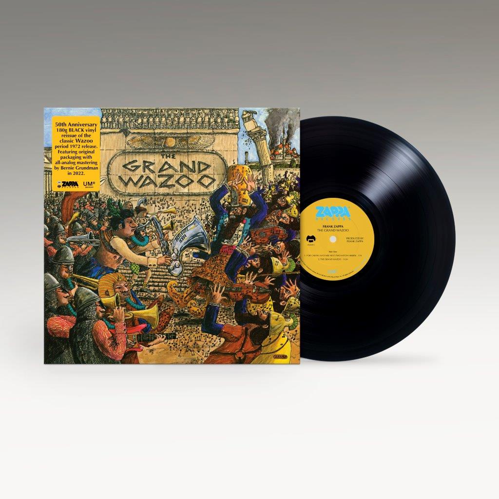 Frank Zappa The Grand Wazoo vinyl record album cover and black vinyl disc.