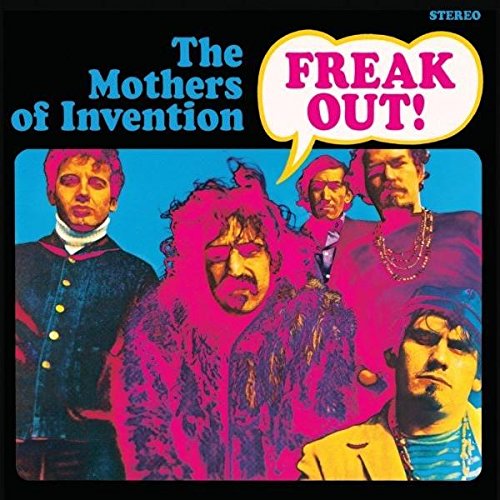 Album cover featuring The Mothers of Invention with a speech bubble saying Freak Out.