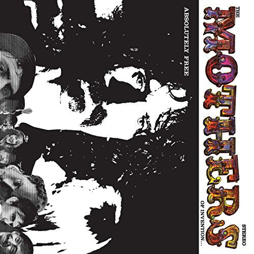 Black and white album cover featuring a collage of faces and stylized colorful text.