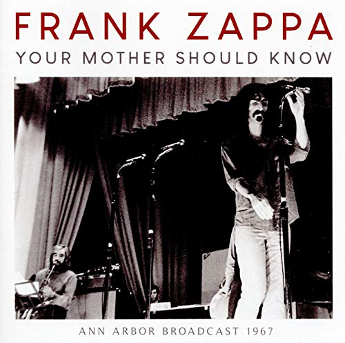 Black and white album cover featuring Frank Zappa performing onstage.