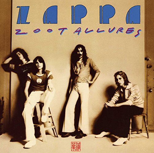 Frank Zappa's "Zoot Allures" album cover featuring four musicians in white.