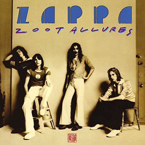 Frank Zappa's "Zoot Allures" album cover featuring four musicians in a studio.