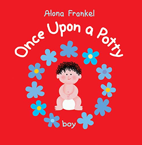 Book cover with illustrated baby boy and blue floral wreath.