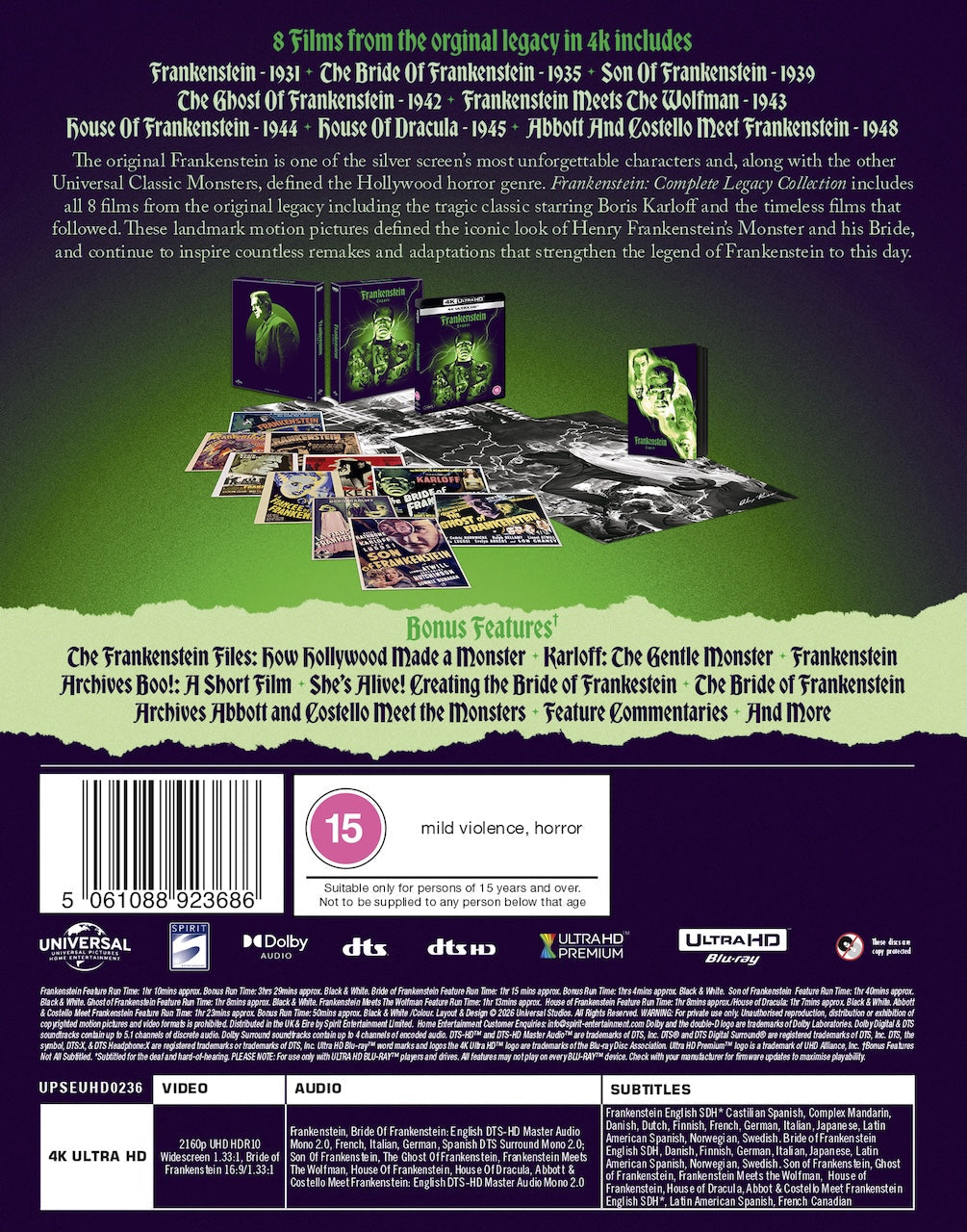 Frankenstein Legacy LTD Ultimate Collector’s Ed. 4k UHD [Blu-ray]