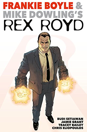 Comic book cover featuring a man in a suit with glowing fists.