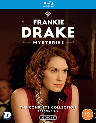 Blu-ray cover for Frankie Drake Mysteries seasons 1-4 featuring a woman in red.