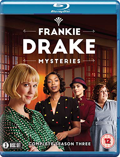 "Blu-ray case with 'Frankie Drake Mysteries' title and four women in vintage attire on cover."
