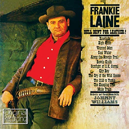 Frankie Laine CD cover featuring a cowboy in a brown jacket and red shirt.