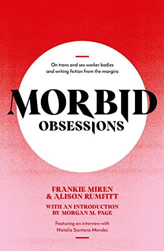 Book cover: red textured background, bold white text “Morbid Obsessions.”
