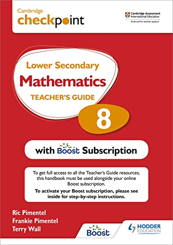 Red textbook cover for Cambridge Lower Secondary Mathematics Teacher's Guide 8.