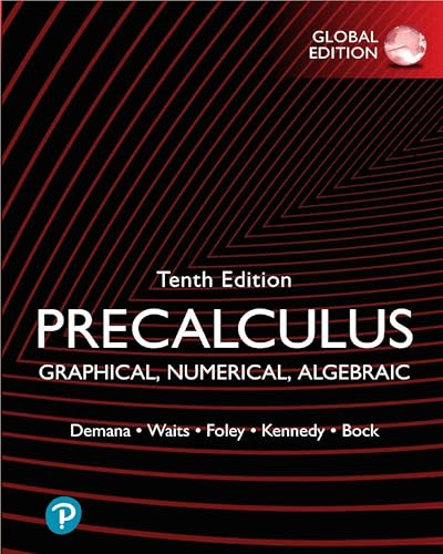 Black textbook cover with white text: “Precalculus: Graphical, Numerical, Algebraic.”