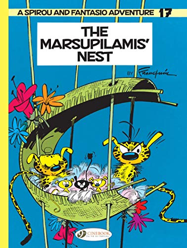 Spirou & Fantasio comic cover featuring Marsupilamis in a woven nest.