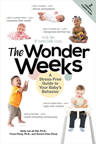 Book cover for The Wonder Weeks featuring photos of babies and developmental milestone text.