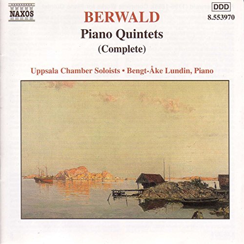CD cover for Franz Berwald’s piano quintets with a coastal painting.