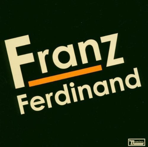 "Vinyl record sleeve with 'Franz Ferdinand' in beige text on a dark green background."