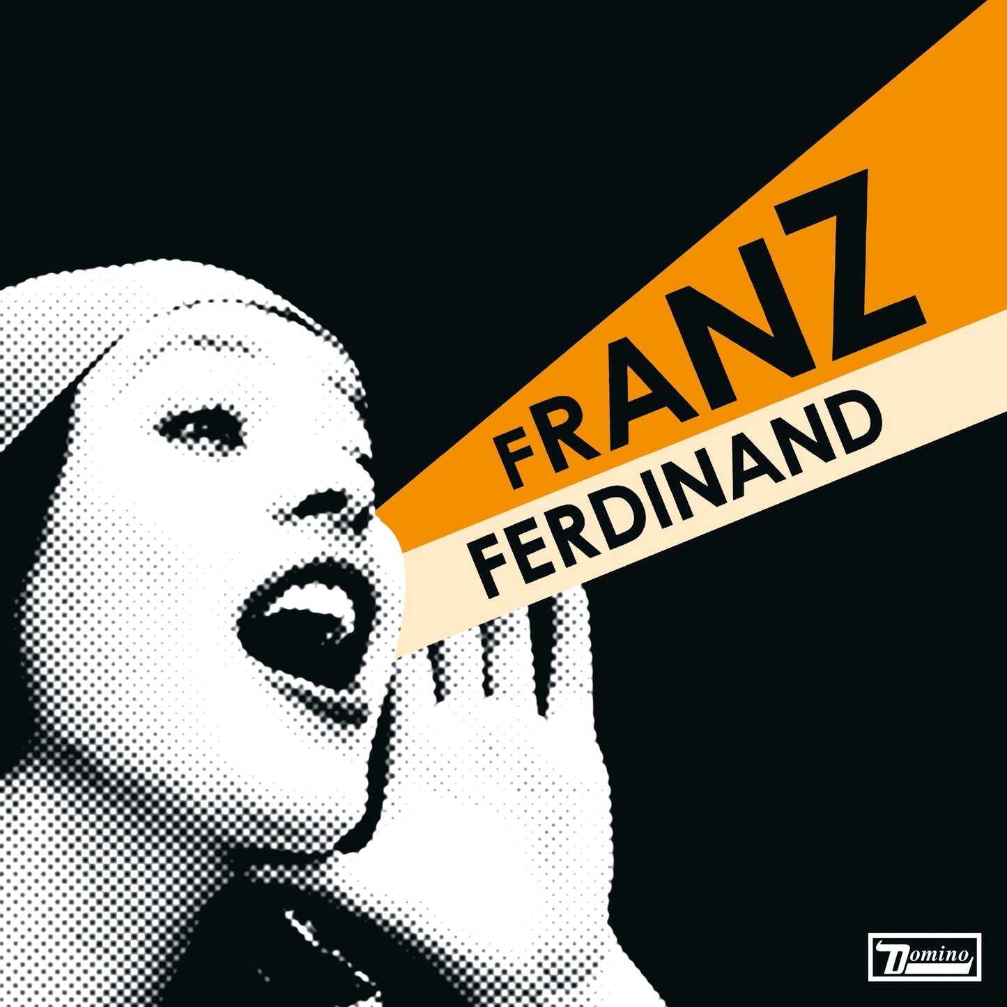 Orange vinyl record and CD of Franz Ferdinand's album in plain packaging together.