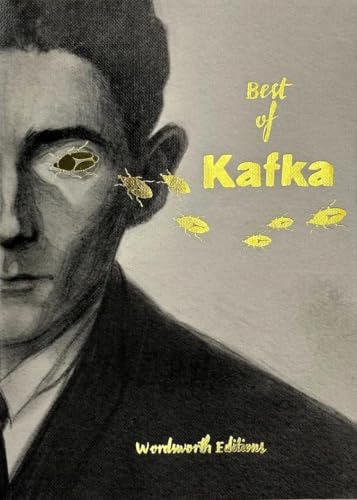 Book cover featuring a portrait of Franz Kafka with gold insects and gold text.