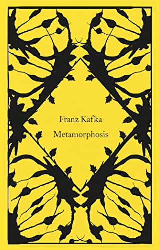 Book cover for "Metamorphosis" by Franz Kafka with symmetrical black branch design.
