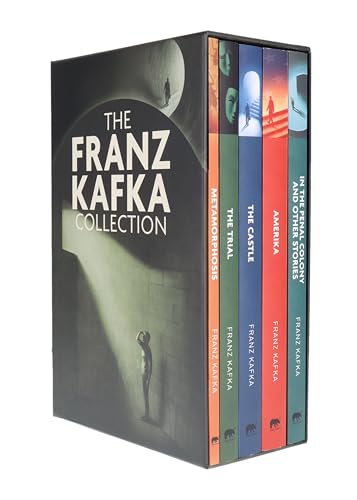A five-book boxed set of The Franz Kafka Collection with colorful illustrated spines.