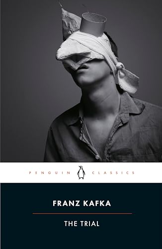 Black and white book cover with a man blindfolded and facing down.