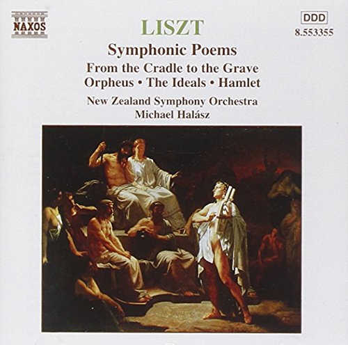 Franz Liszt CD cover featuring a painting of Orpheus surrounded by people.