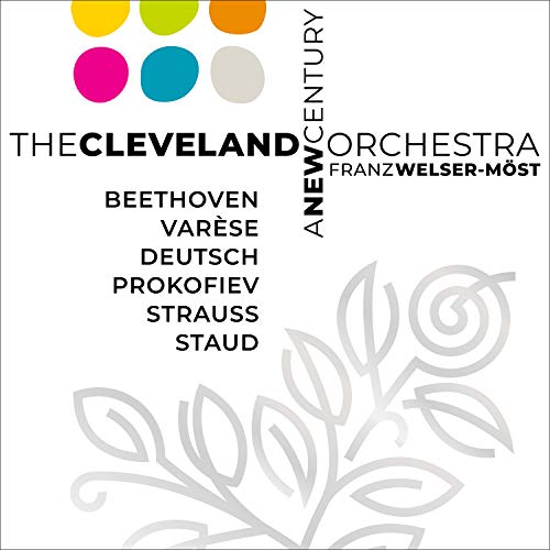 CD cover for "A New Century" featuring composers and floral design.