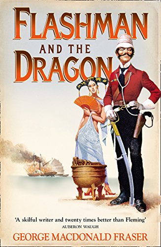 Book cover: “Flashman and the Dragon” featuring a man, woman, and ship.