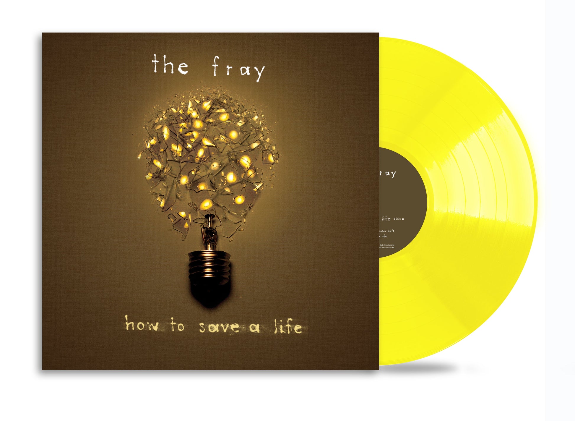 The Fray How to Save a Life album cover with a bright yellow vinyl record.