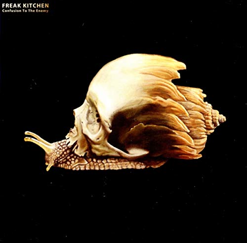 CD cover: a snail with a skull for a shell on black background.