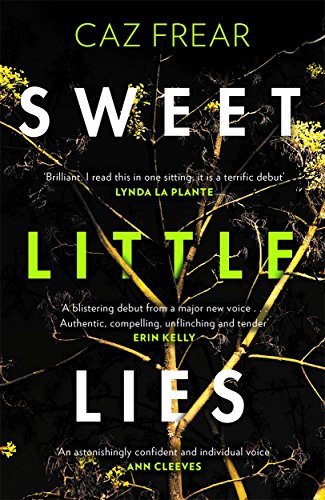 Book cover: "Sweet Little Lies" by Caz Frear, with cracked glass imagery.