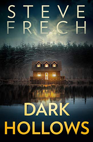 Book cover: a lit cabin reflected in dark water, surrounded by trees.