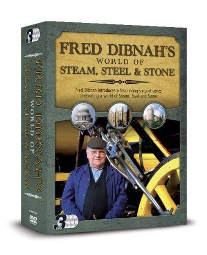 DVD cover featuring Fred Dibnah with industrial machinery and buildings.