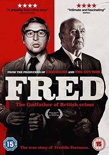 DVD cover for "Fred: Godfather Of British Crime" featuring two men in suits.