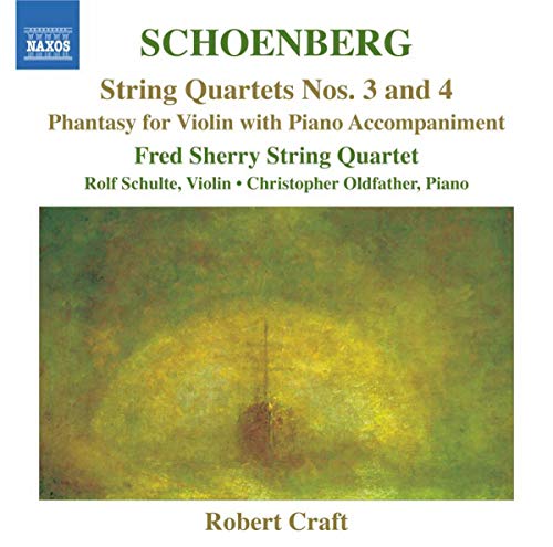 CD cover for Schoenberg string quartets performed by Fred Sherry Quartet.