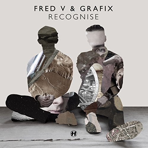 Album cover with two fragmented figures sitting on the floor, various images layered.