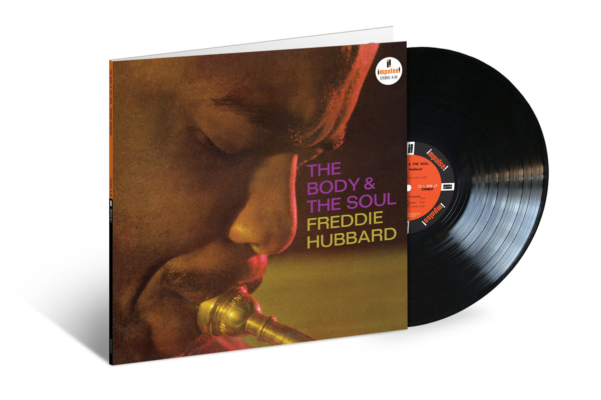Freddie Hubbard's "The Body & The Soul" vinyl record with portrait cover.