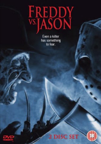Freddy Krueger and Jason Voorhees facing off on a DVD cover.