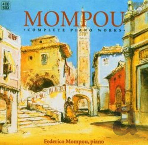 Watercolor painting of a Mediterranean town square with a central tower and figure.