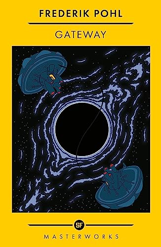 Book cover: "Gateway" depicts a spaceship near a swirling black hole.