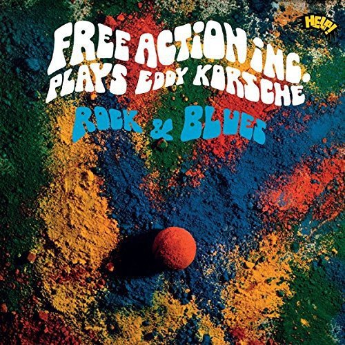 Vinyl record cover with colorful powder and a red sphere.