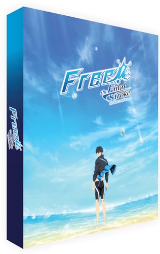 Anime character standing on a beach under a blue sky, Free! Final Stroke cover.