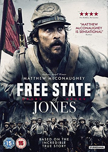 DVD cover for "Free State of Jones" featuring Matthew McConaughey as a soldier.