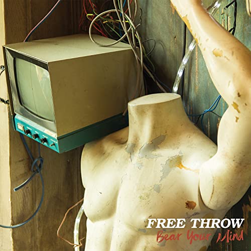 Vintage TV on a mannequin, album cover for “Free Throw - Bear Your Mind.”