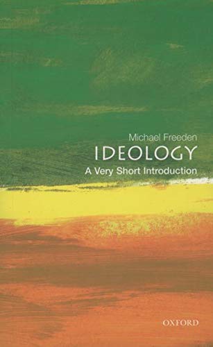 Book cover with green, yellow, and orange brushstrokes, titled Ideology: A Very Short Introduction.