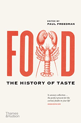 Book cover for Food: The History of Taste featuring a red lobster illustration.