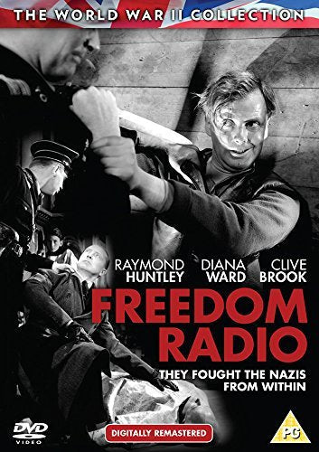 DVD cover for "Freedom Radio" with black-and-white images and red title text.