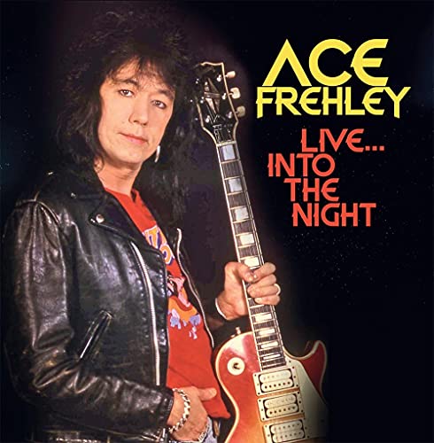 Ace Frehley with a guitar, album cover for "Live Into The Night".