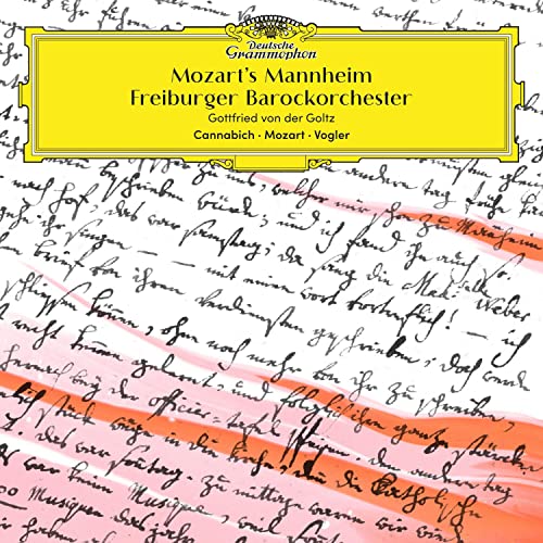 CD cover featuring a yellow Deutsche Grammophon label over a handwritten German manuscript.